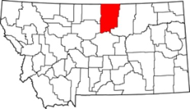 Map of Montana with Big Horn County highlighted