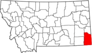 Carton County highlighted on Montana map