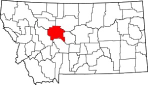 Cascade County highlighted on Montana map