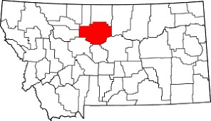 Chouteau County highlighted on Montana map