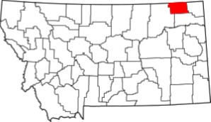 Daniels County highlighted on Montana map
