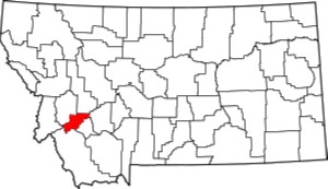 Deer Lodge County highlighted on Montana map