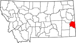 Fallon County highlighted on Montana map