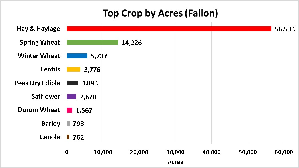 Tops Crops by Acre-Fallon County