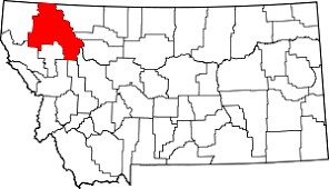 Flathead County highlighted on Montana map