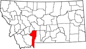 Gallatin County highlighted on Montana map