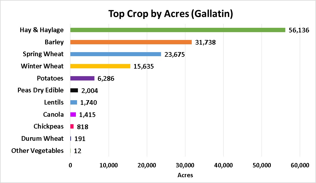Tops Crops by Acre-Gallatin County