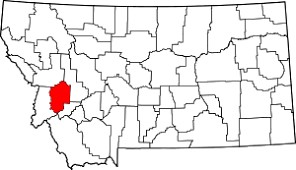 Granite County highlighted on Montana map