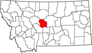 Judith Basin County highlighted on Montana map