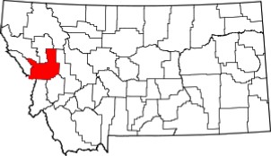Missoula County on Montana Map