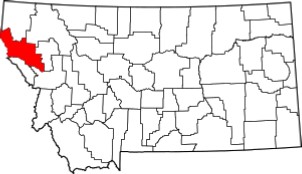 Sanders County on Montana Map