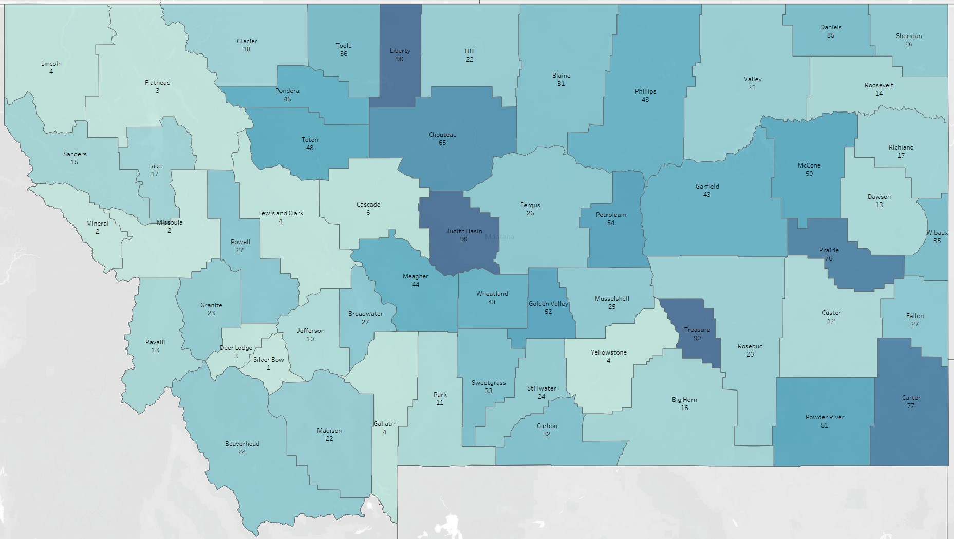 Map 9:  Agricultural Production’s Share of County’s Labor Force
